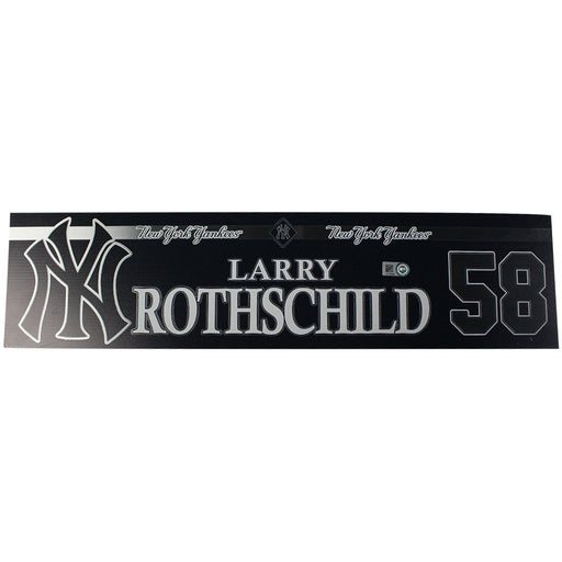 Larry Rothschild New York Yankees 2018 Game Used #58 Locker Room Nameplate (9/23/2018) (JB745498)