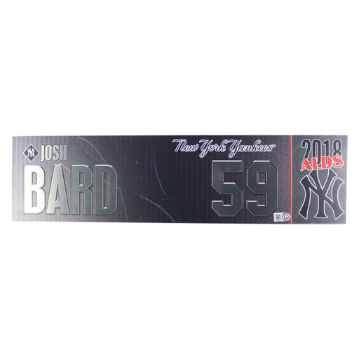 Josh Bard New York Yankees 2018 ALDS Game Used #59 Locker Room Nameplate (10/9/2018) (JB745715)