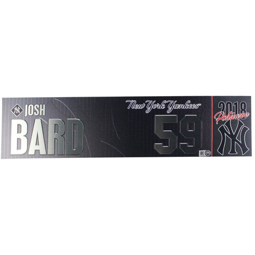 Josh Bard New York Yankees 2018 AL Wild Card Game Used #59 Locker Room Nameplate (10/3/2018) (JB745592)