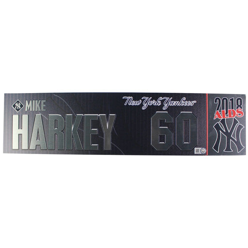 Mike Harkey New York Yankees 2018 ALDS Game Used #60 Locker Room Nameplate (10/9/2018) (JB745714)