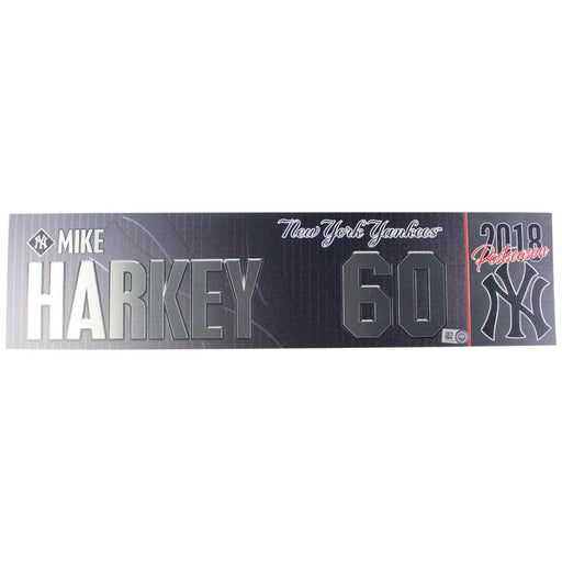 Mike Harkey New York Yankees 2018 AL Wild Card Game Used #60 Locker Room Nameplate (10/3/2018) (JB745595)