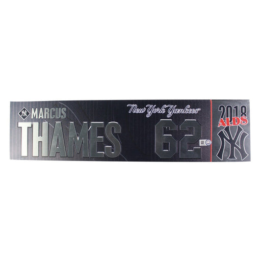 Marcus Thames New York Yankees 2018 ALDS Game Used #62 Locker Room Nameplate (10/9/2018) (JB745720)