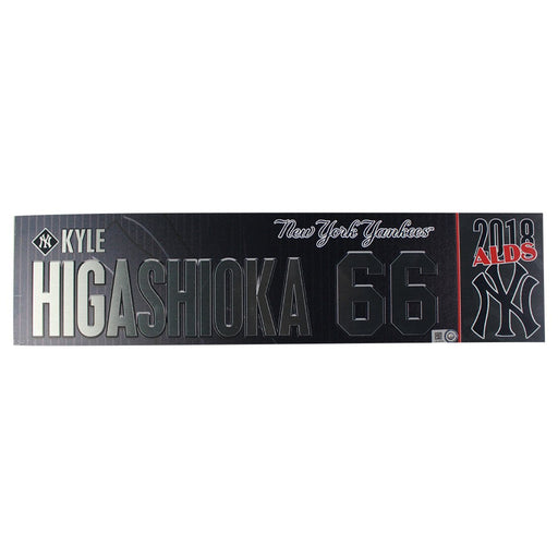 Kyle Higashioka New York Yankees 2018 ALDS Game Issued #66 Locker Room Nameplate (10/9/2018) (JB745702)