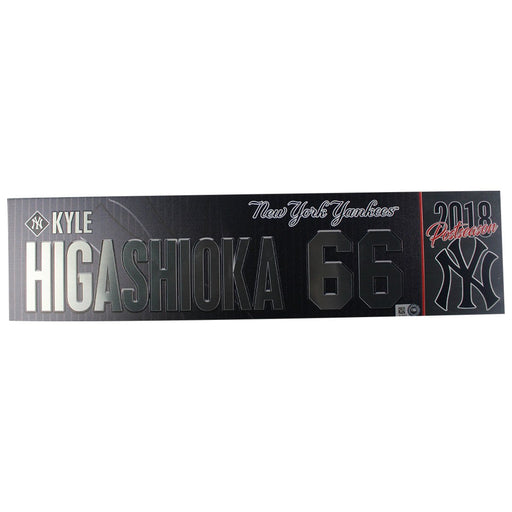 Kyle Higashioka New York Yankees 2018 AL Wild Card Game Used #66 Locker Room Nameplate (10/3/2018) (JB745576)