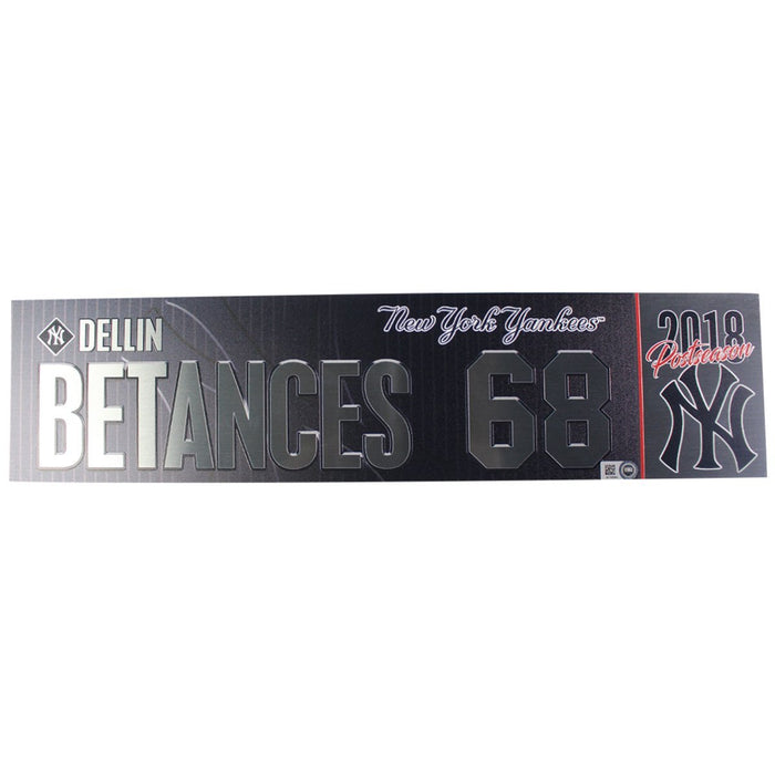 Dellin Betances New York Yankees 2018 AL Wild Card Game Used #68 Locker Room Nameplate (10/3/2018) (JB745564)