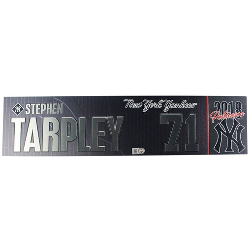 Stephen Tarpley New York Yankees 2018 AL Wild Card Game Issued #71 Locker Room Nameplate (10/3/2018) (JB745587)