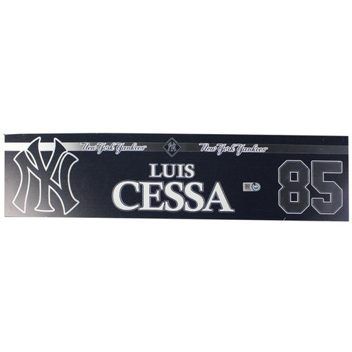 Luis Cessa New York Yankees 2018 Game Used #85 Locker Room Nameplate (9/23/2018) (JB745485)