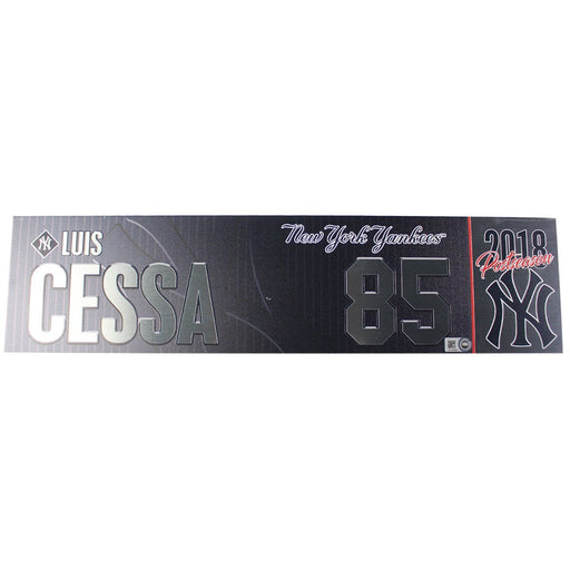 Luis Cessa New York Yankees 2018 AL Wild Card Game Issued #85 Locker Room Nameplate (10/3/2018) (JB745584)