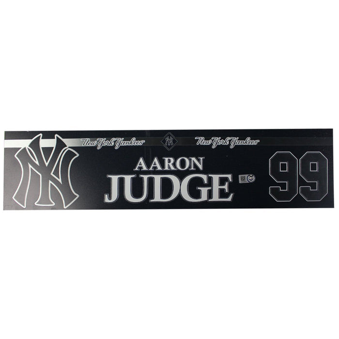 Aaron Judge New York Yankees 2018 Game Used #99 Locker Room Nameplate (9/23/2018) (JB745478)