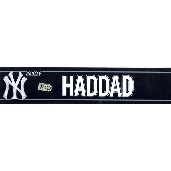 Radley Haddad New York Yankees Spring Training 2018 Game Used #- Locker Room Nameplate (3/17/2018) (JD132021)