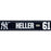 Ben Heller New York Yankees Spring Training 2018 Game Used #61 Locker Room Nameplate (3/17/2018) (JD123992)