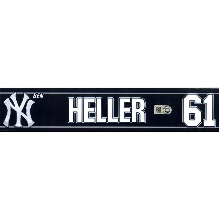 Ben Heller New York Yankees Spring Training 2018 Game Used #61 Locker Room Nameplate (3/17/2018) (JD123992)