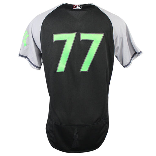 Clint Frazier 2018 Scranton/Wilkes-Barre RailRiders Game Used #77 Alternate Black/Green Jersey