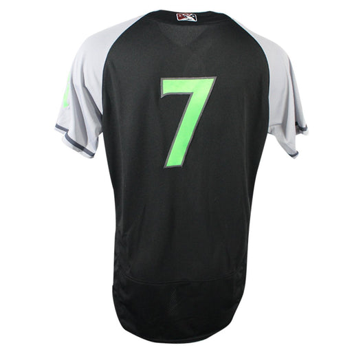 Gleyber Torres 2018 Scranton/Wilkes-Barre RailRiders Game Used #7 Alternate Black/Green Jersey