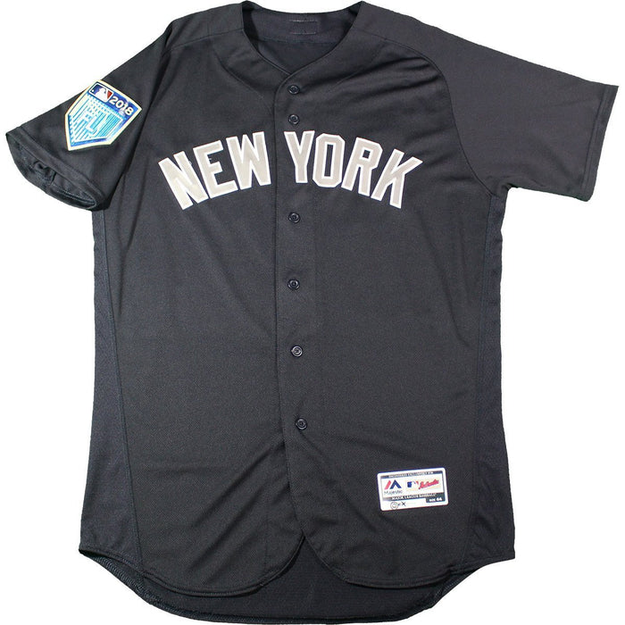 Billy McKinney New York Yankees 2018 Spring Training Game Used #71 Road BP Top  (2/24/18) (JC052455)