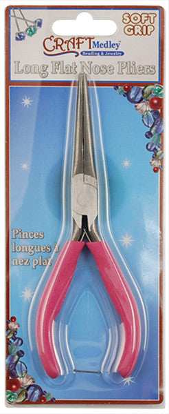 Long Flat Nose Pliers W/Soft Grip Handle