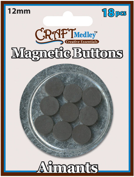 Magnetic 12mm Buttons On Mirror, 18-Pack