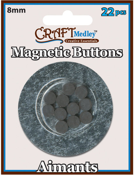 Magnetic 15mm Buttons On Mirror, 14-Pack