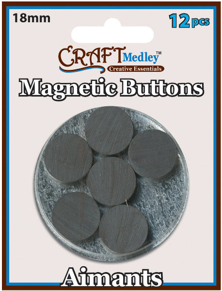 Magnetic 18mm Buttons On Mirror, 12-Pack