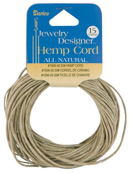 Natural 20# Hemp Cord - 15 Yards