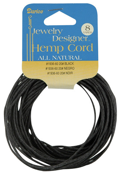 Black 20# Hemp Cord - 8 Yards