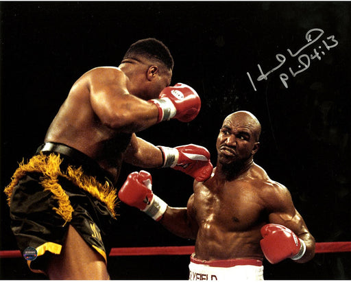 Evander Holyfield Signed Right Punch Against Ray Mercer 8x10 Photo