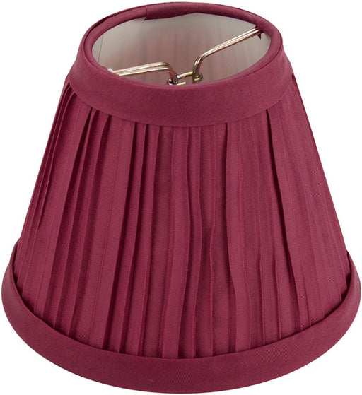 Pleated Cloth Covered Lamp Shade - Burgundy