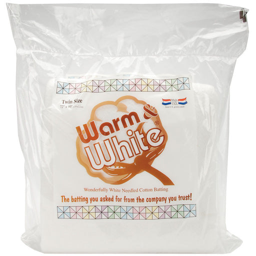 Warm & White Cotton Batting-Twin Size 72"X90"