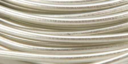 Icy Silver Plastic Coated 18 Gauge Wire - 9 Feet