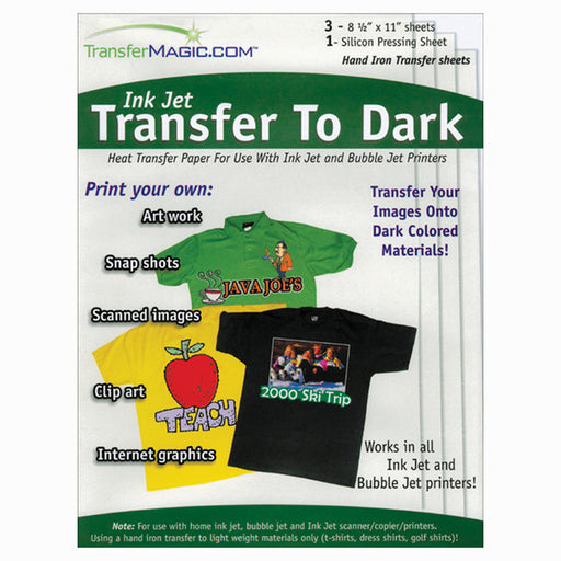 Ink Jet Transfer Paper For Dark Fabric-8-1/2"X11"