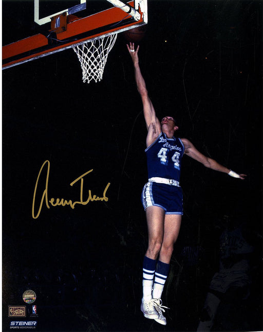 Jerry West Signed Los Angeles Lakers Blue Jersey 8x10 Photo