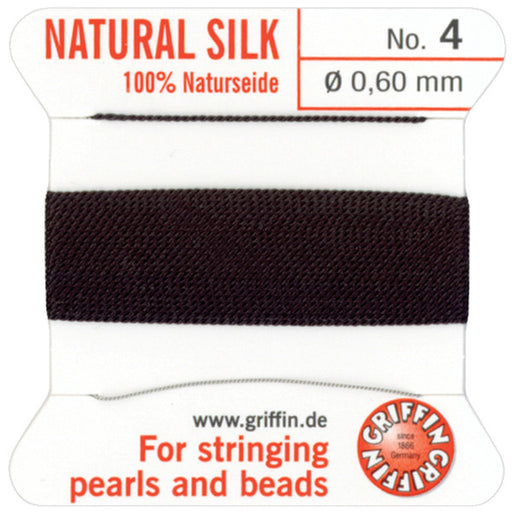 Black Silk Bead Cord #4 - 2 m