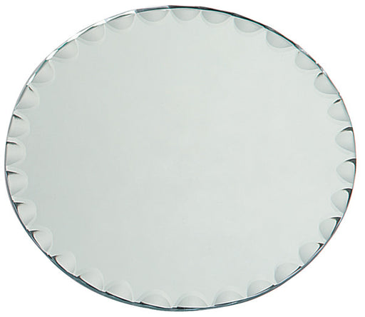 Round Glass Mirror with Scallop Edge Bulk - 8"