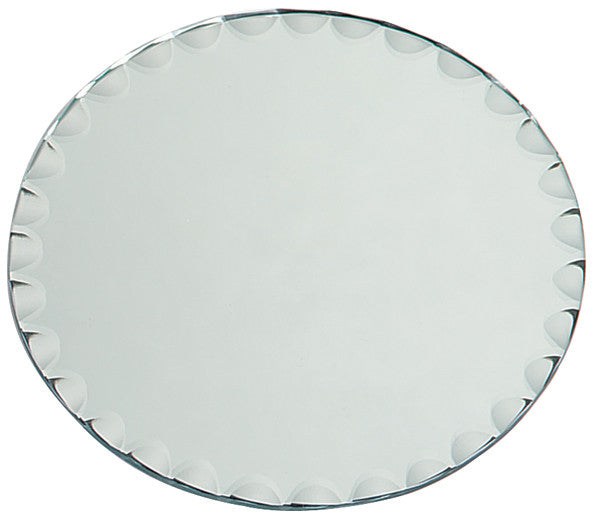 Round Glass Mirror with Scallop Edge Bulk - 8"