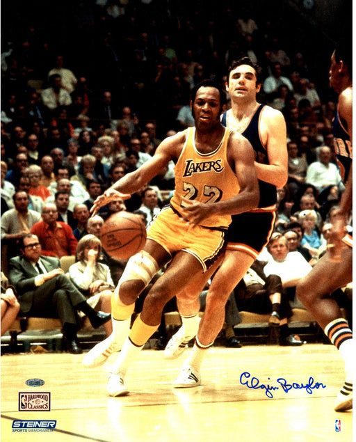 Elgin Baylor Signed vs. Knicks 16x20 Metallic Photo