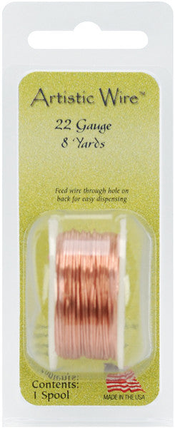 Bare Copper Tarnishable 22 Gauge Wire - 8 Yards