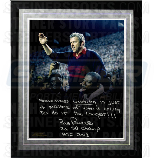 Bill Parcells Facsimile 'Playing Hurt & Tired...' Quote Framed Metallic 16x20 Story Photo