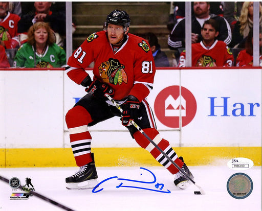 Marian Hossa Signed 8x10 Action Photo (JSA Holo)