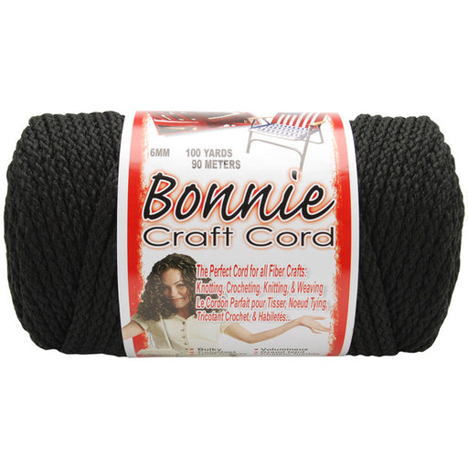 Macrame Craft Cord Black - 6mm x 100 Yards