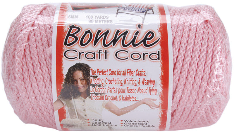 Macrame Craft Cord Pink - 6mm x 100 Yards