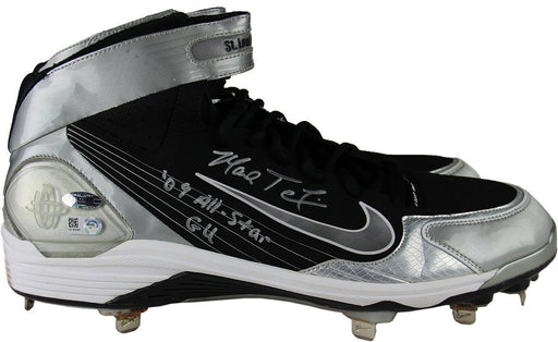 Mark Teixeira Signed 2014 Game Used Black & Silver Cleat Pair w/ "09 All Star GU" insc Size: 13.5