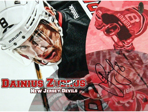 Dainius Zubrus New Jersey Devils Signed 8x10 Photo Close Up View