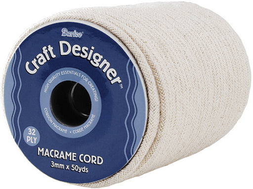 Macrame Cord Natural Cotton - 3mm x 32 Ply x 50 Yards