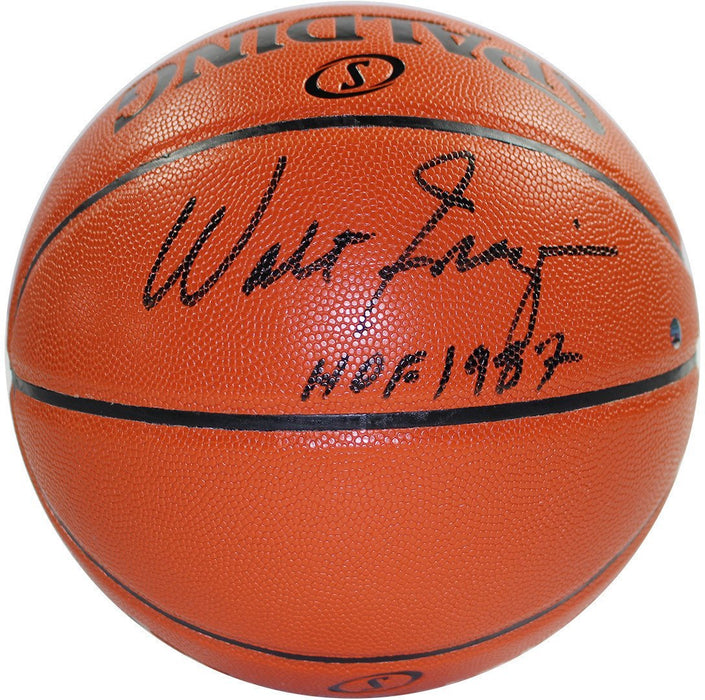 Walt Frazier Signed I/O Basketball w/ HOF 87 Insc Signed Upside down