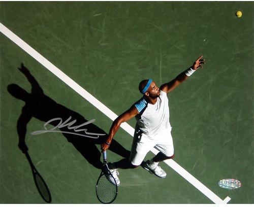 James Blake Overhead Serve Signed 8x10 Photo