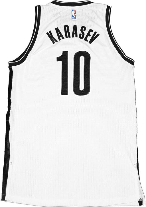 Sergey Karasev Jersey - Brooklyn Nets 2014-2015 Season Game Used #10 White Jersey (XL) (Used 3/2  3/4)(BKN01783)