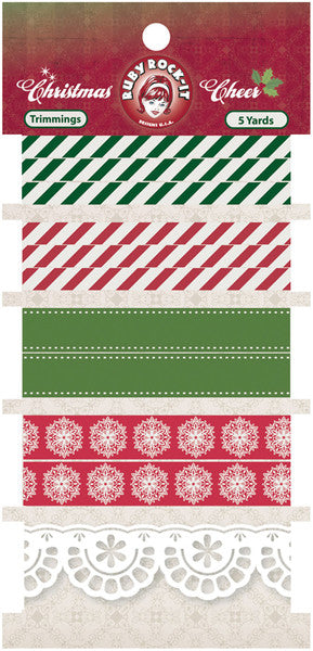 Christmas Cheer Trim-Red, Green & White-5 Designs