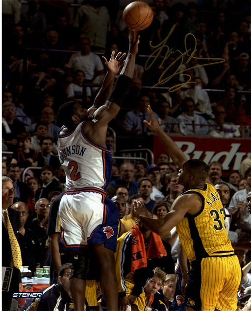 Larry Johnson Signed 4-Point Play 16x20 Photo