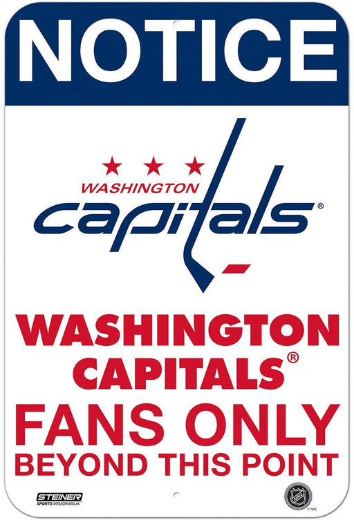 Washington Capitals Fans Only 8x12 Aluminum Sign