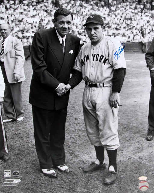 Yogi Berra Signed with Babe Ruth B&W 16x20 Photo (MLB Auth)